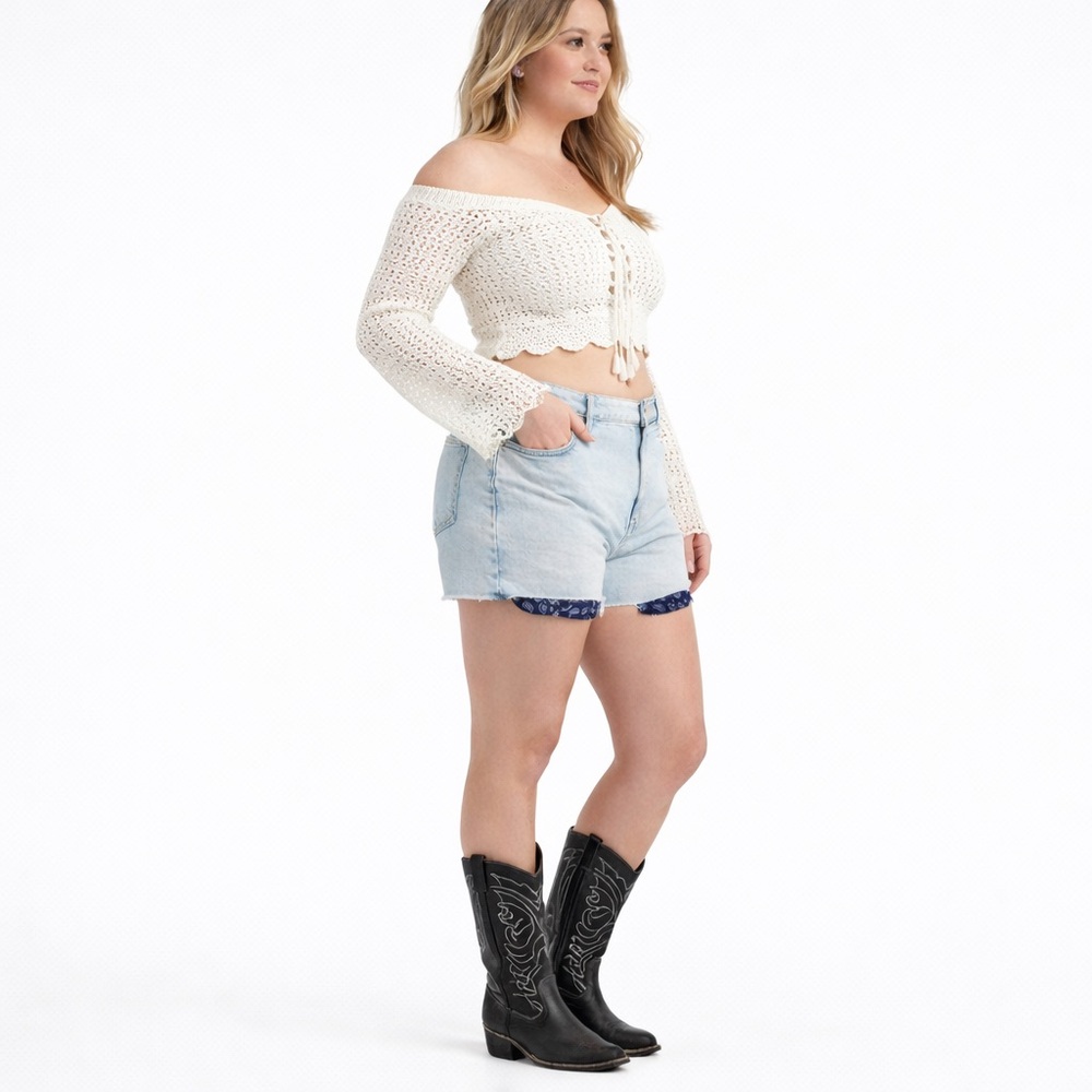 Denim 𝅺jeans shorts Old navy bleached O.G. High rise summer jeans jorts size 18